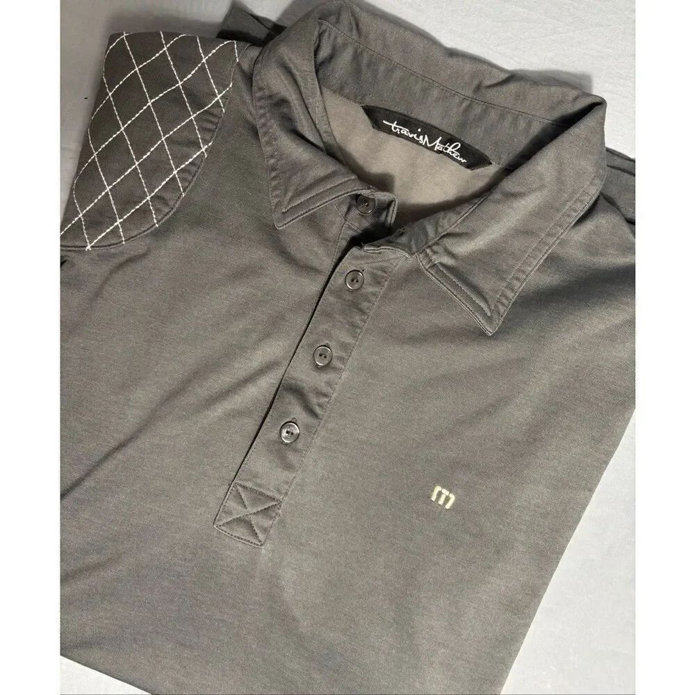 Travis Mathew Men's Polo Golf Shirt Short Sleeve Steel Grey Size Large